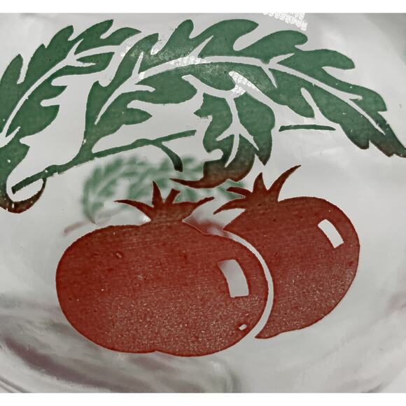 Vintage Tomato Tilted Glass Juice Pitcher Ice Lip 4 4 Oz Juice Glasses Read - Picture 7 of 8